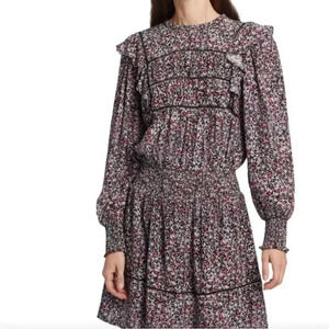 NWT RAILS Faren Floral Ruffled Mini Dress Midnight Meadow S